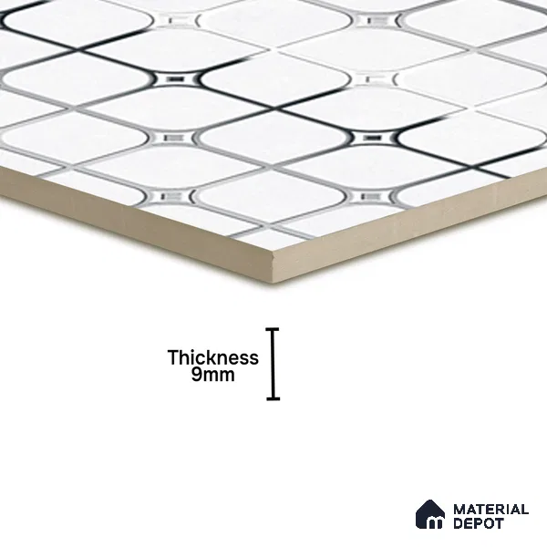 Highlighter Tiles  Tile TL 07253 B Plana 8019 GLM (Silver) 1 ft x 1 ft Ceramic Matte Finish - 9 mm  | 2 mm Spacer is Mandatory (Sample)